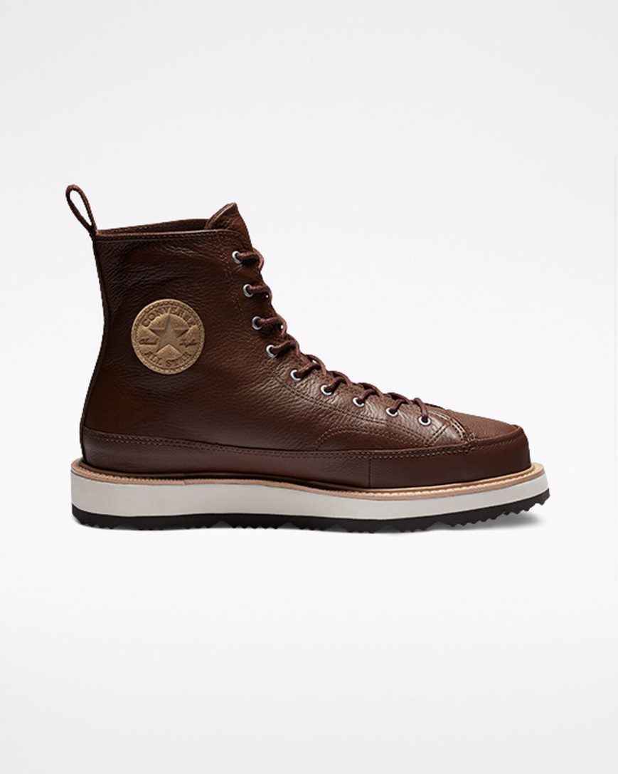 Converse Chuck Taylor Crafted Høye Støvler Dame Sjokolade Svarte | 295QCSHLN