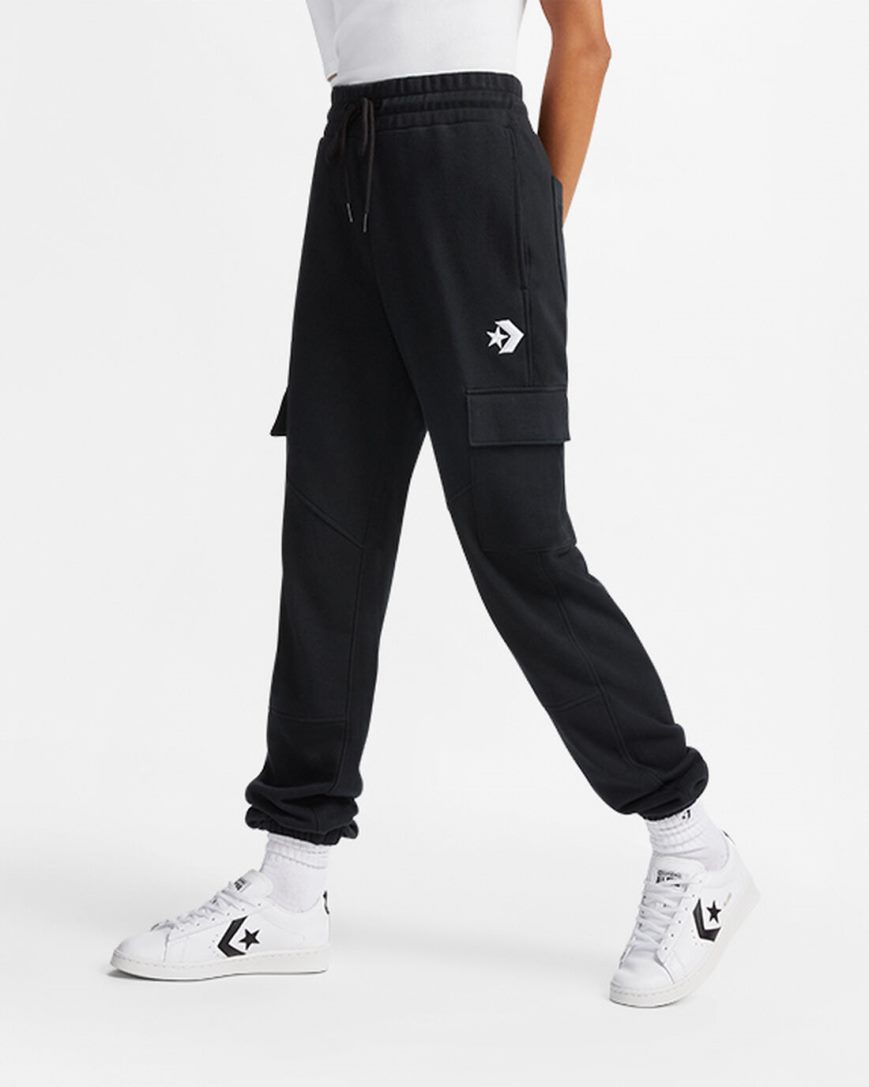 Converse Classic Fit Cargo Joggebukser Dame Svarte | 493ZWVBNK