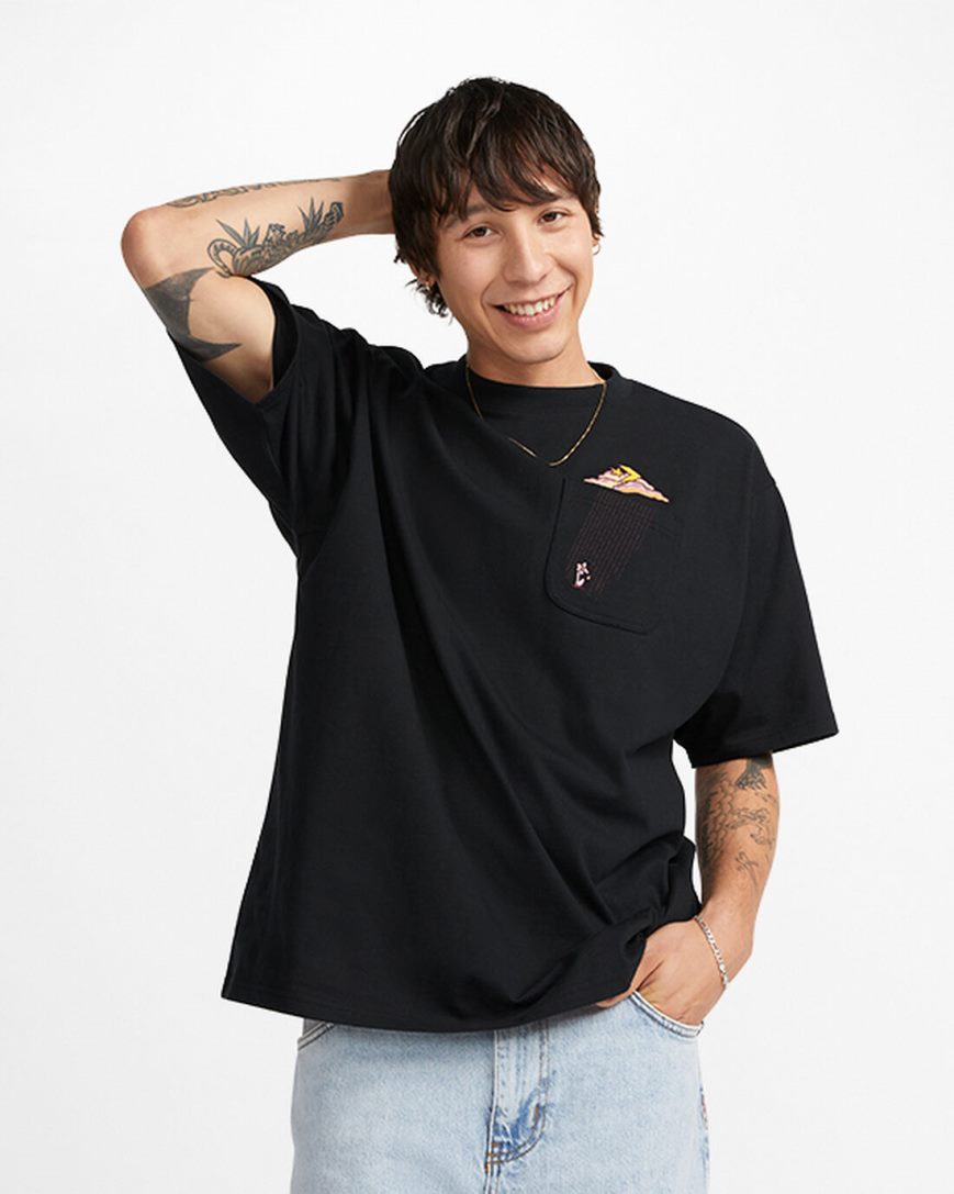 Converse Cloud Pocket Grafiske T-Shirts Herre Svarte | 684UCYBEL