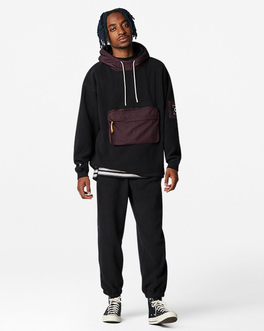 Converse Counter Climate Pullover Hettegensere Herre Svarte | 587OSJMEX