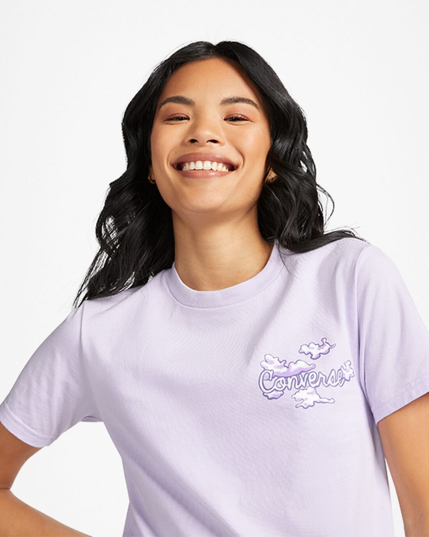 Converse Dreamer Grafiske T-Shirts Dame Lilla | 438XTHFPN