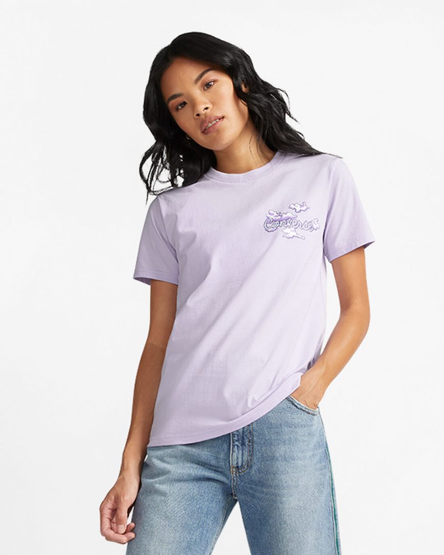 Converse Dreamer Grafiske T-Shirts Dame Lilla | 438XTHFPN