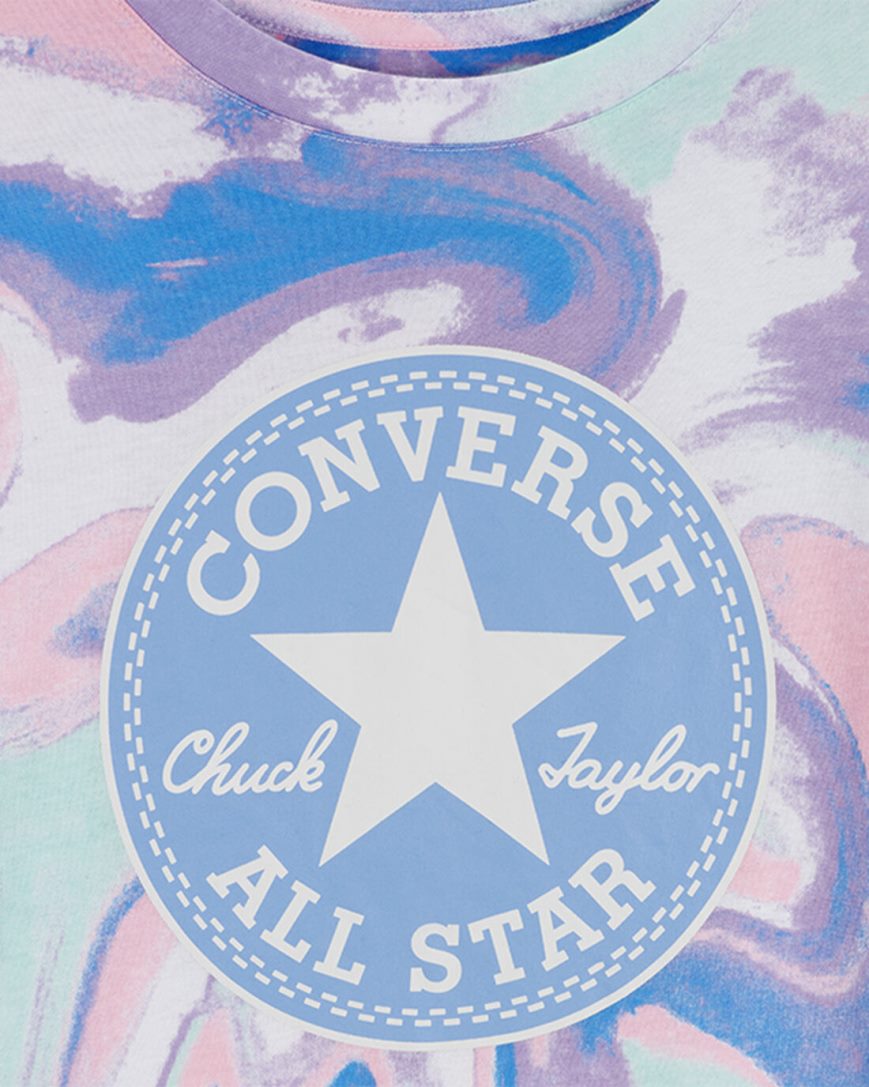 Converse Dye Printed Chuck Taylor Patch Boxy T-Shirts Jente Kongeblå | 705PCTXKD