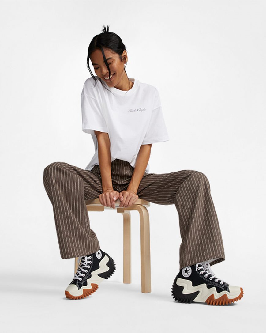 Converse Floral Fill Chuck Taylor Oversized T-Shirts Dame Hvite | 798DSCJXE