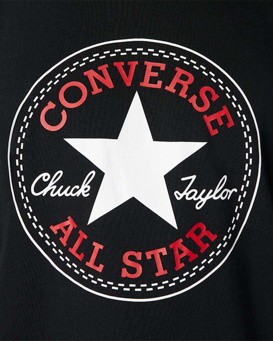 Converse Go-To All Star Patch Standard Fit T-Shirts Dame Svarte | 048UBCJNX