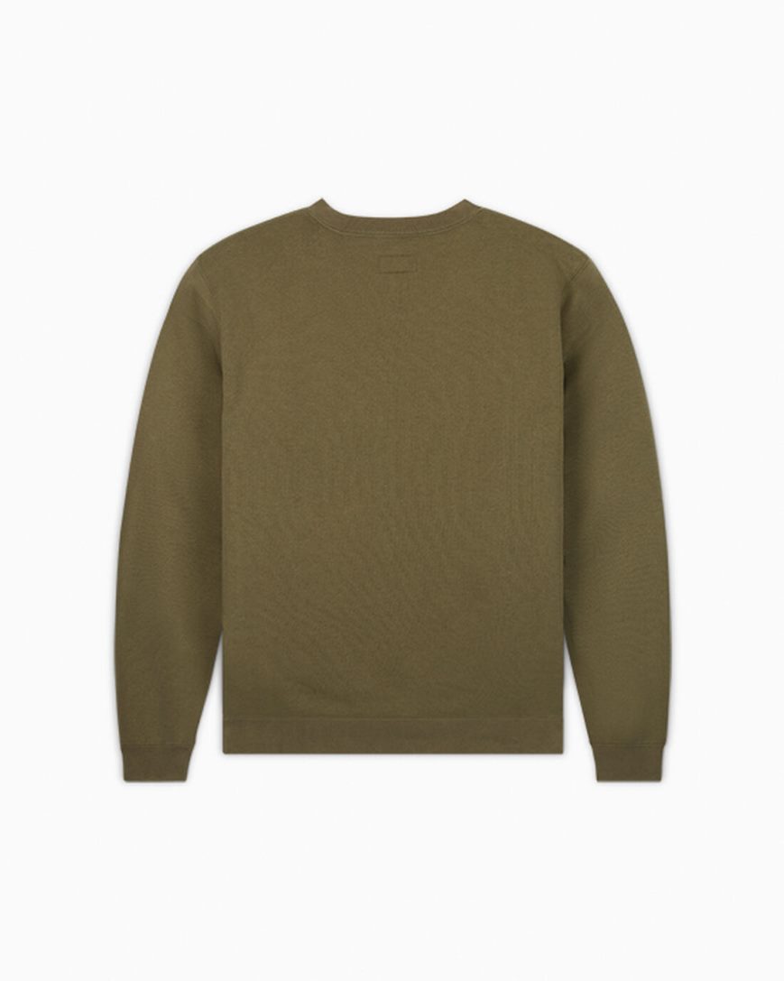 Converse Go-To All Star Patch Standard Fit Fleece Crew Gensere Dame Olivengrønne | 625AOGUEW