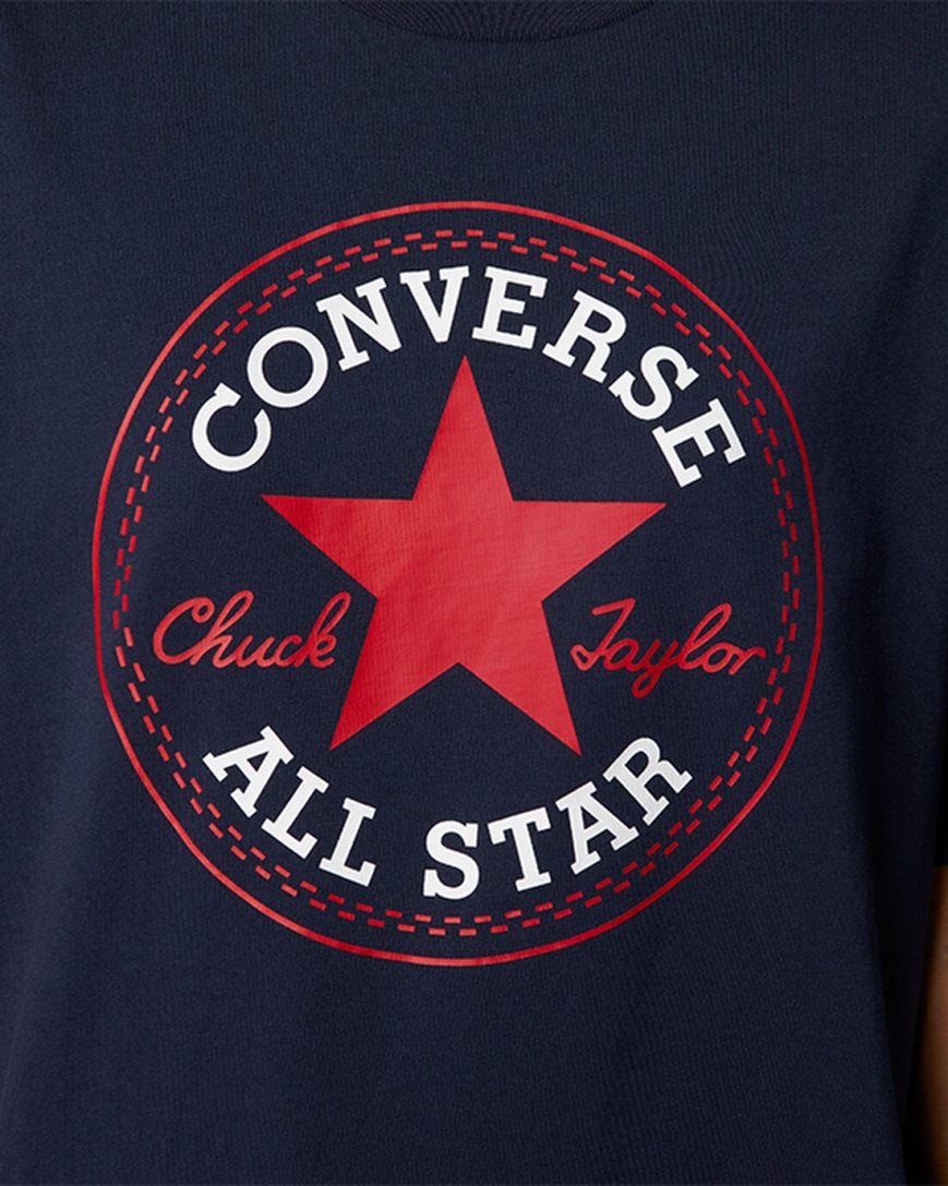 Converse Go-To All Star Patch Standard Fit T-Shirts Dame Obsidian | 640UYPLZS