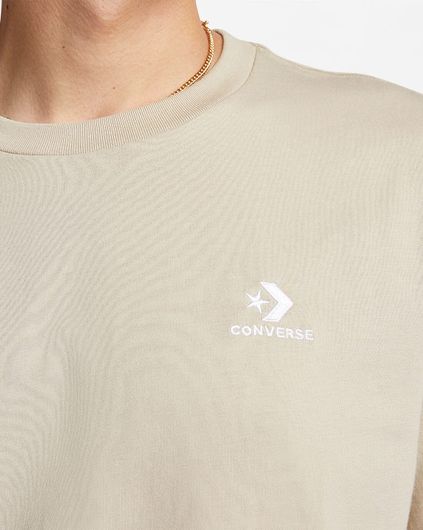 Converse Go-To Embroidered Star Chevron Standard Fit T-Shirts Dame Grå | 035RHIVFT
