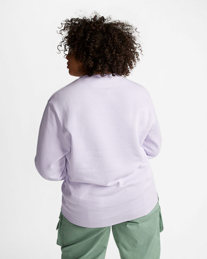 Converse Go-To Embroidered Star Chevron Standard Fit Fleece Crew Gensere Dame Lilla | 520ZKQGVP