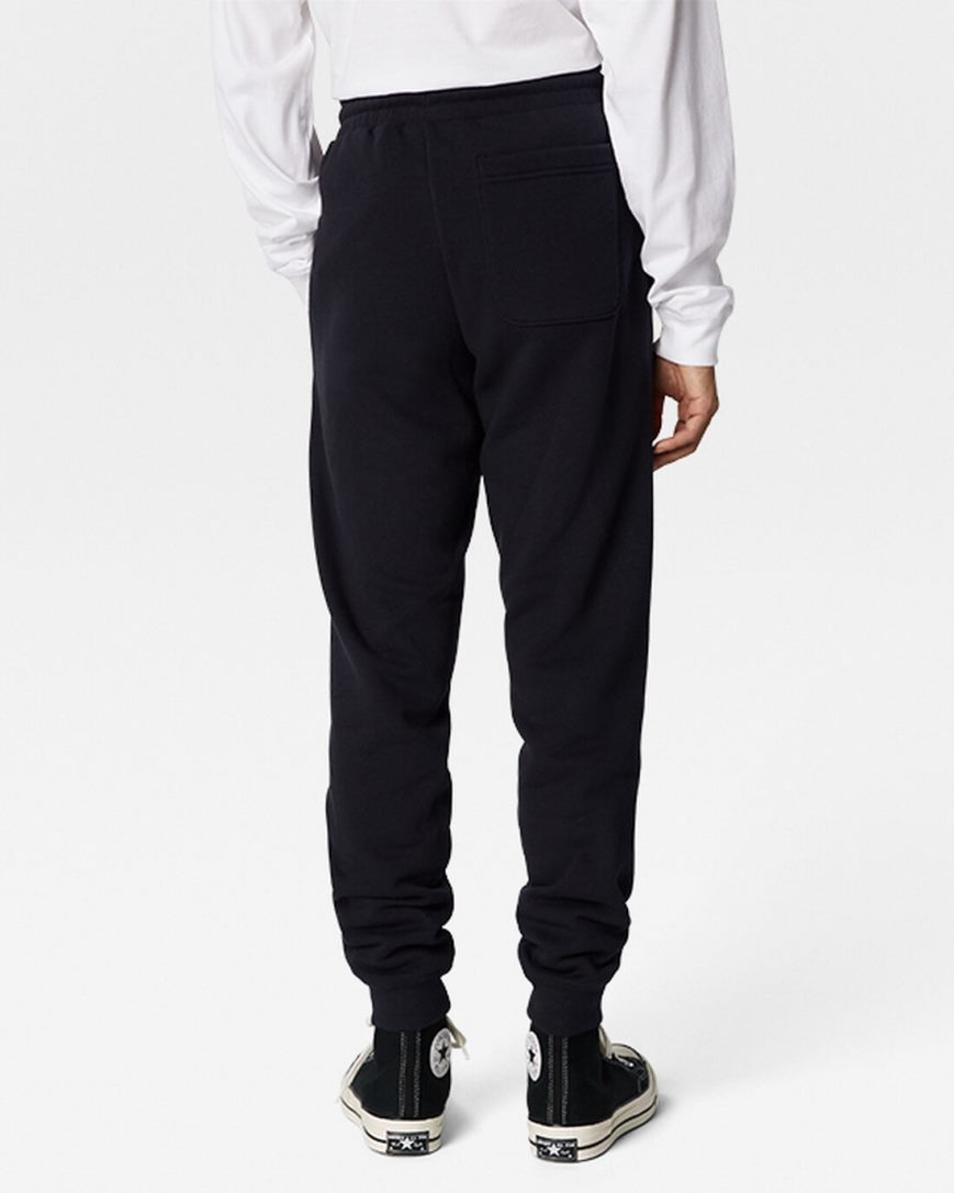 Converse Go-To Embroidered Star Chevron Standard Fit Fleece Joggebukser Dame Svarte | 716EXLJIV