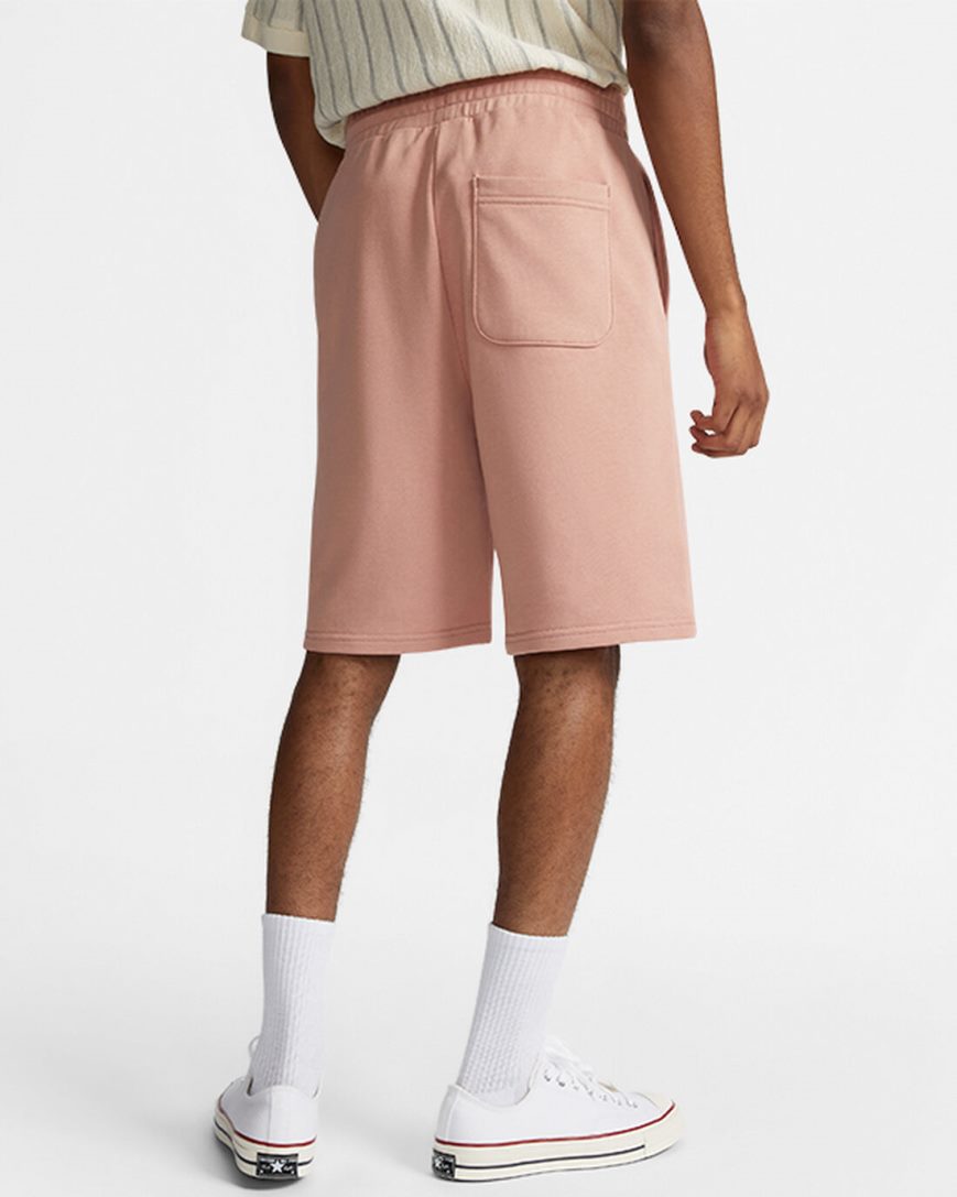 Converse Go-To Embroidered Star Chevron Standard Fit Fleece Shorts Herre Rosa | 904MAQONH