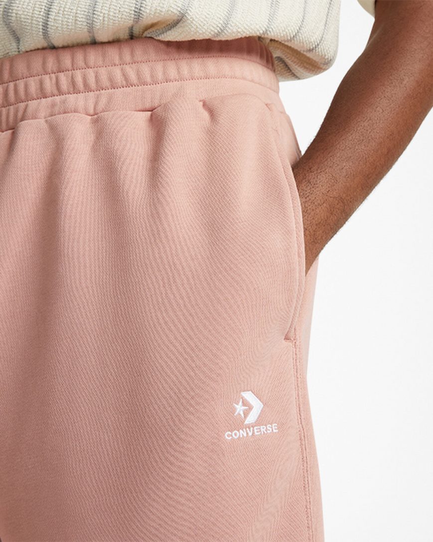 Converse Go-To Embroidered Star Chevron Standard Fit Fleece Shorts Herre Rosa | 904MAQONH