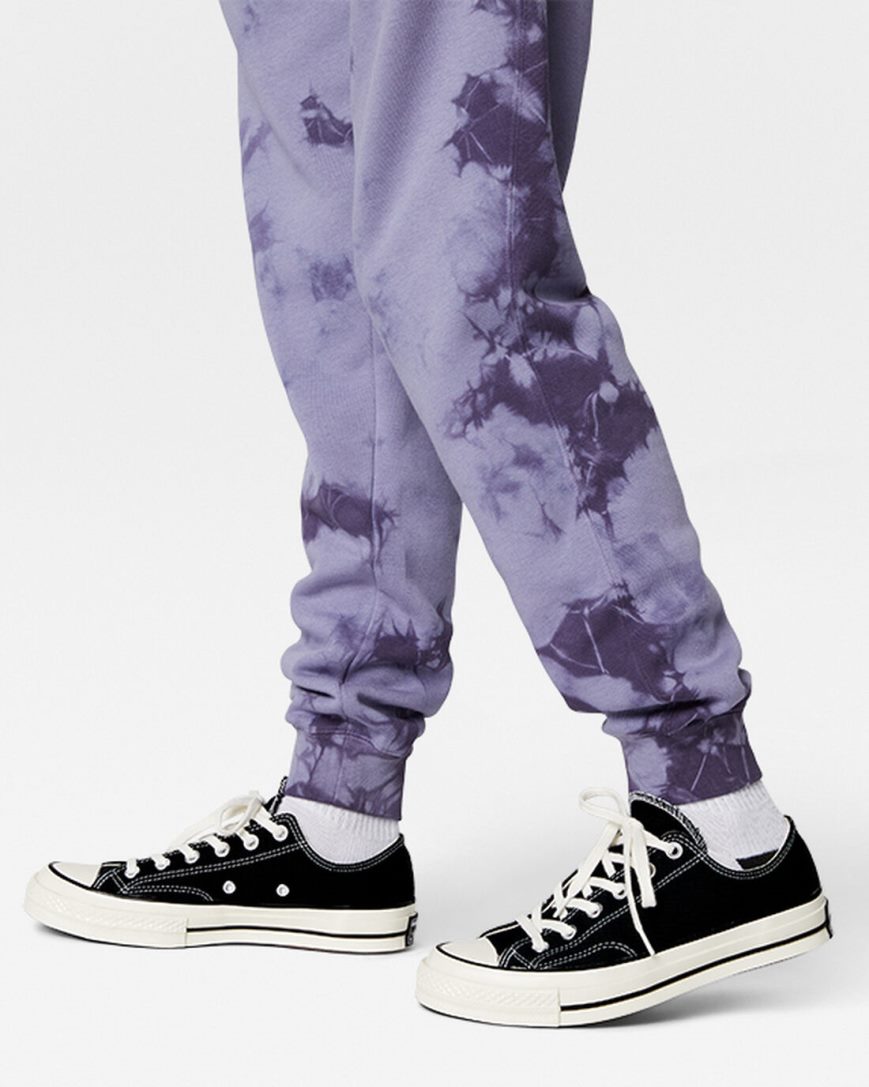 Converse Go-To Star Chevron Washed Standard Fit Joggebukser Herre Lilla | 152IEJGRK