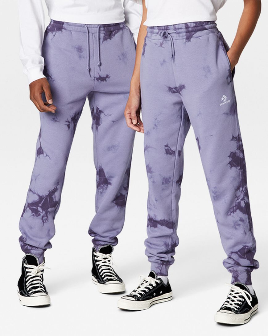 Converse Go-To Star Chevron Washed Standard Fit Joggebukser Herre Lilla | 152IEJGRK