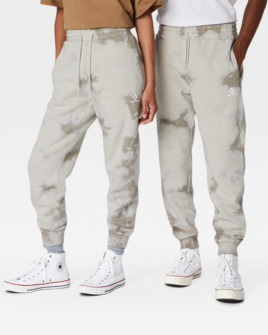 Converse Go-To Star Chevron Washed Standard Fit Joggebukser Herre Hvite | 268HVTGDK