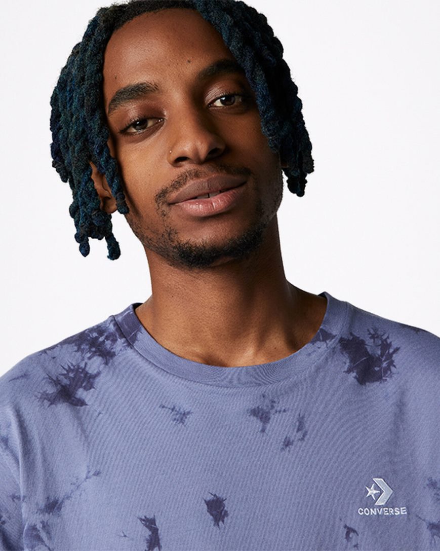 Converse Go-To Star Chevron Washed Standard Fit T-Shirts Herre Lilla | 356DRLMXF