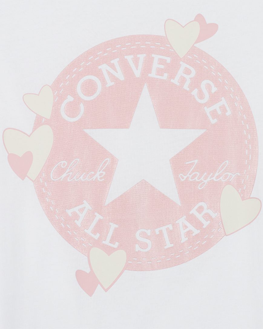 Converse Heart All Star Patch T-Shirts Dame Hvite | 845CUYDVK
