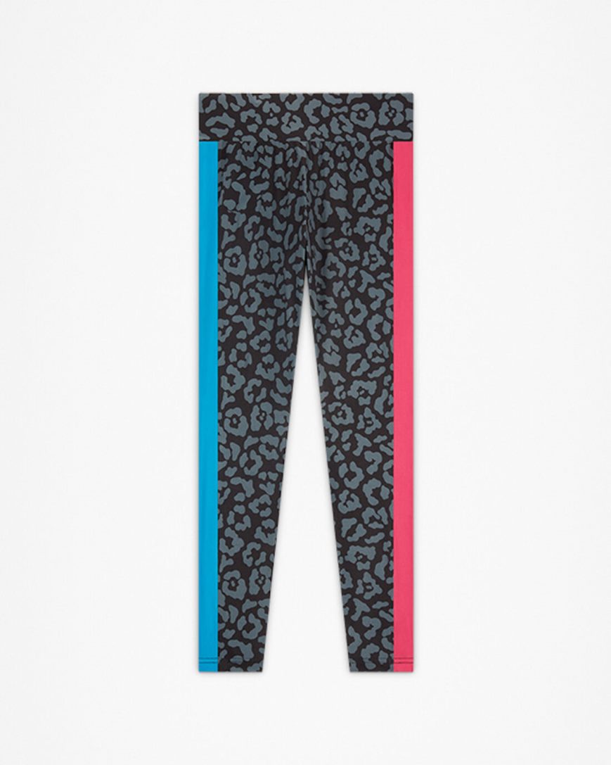 Converse High Rise Leopard Leggings Jente Svarte | 689YDBJES