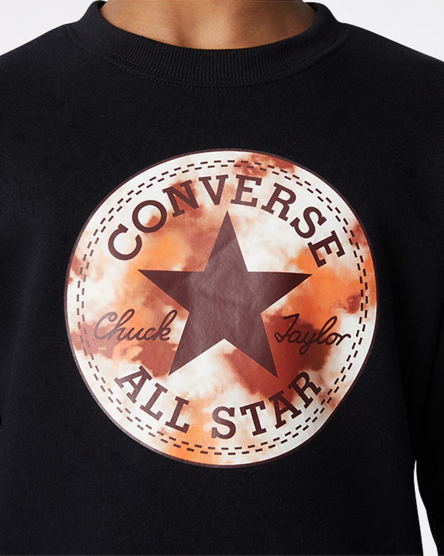 Converse Into The Wild Fleece Crew Gensere Gutt Svarte | 512LBGIHC