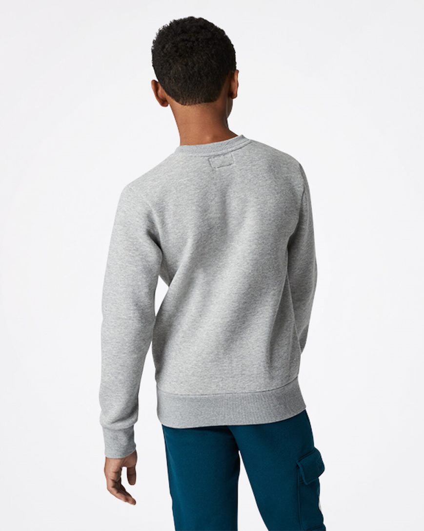 Converse Into The Wild Fleece Crew Gensere Gutt Mørke Grå | 789RGDZCT