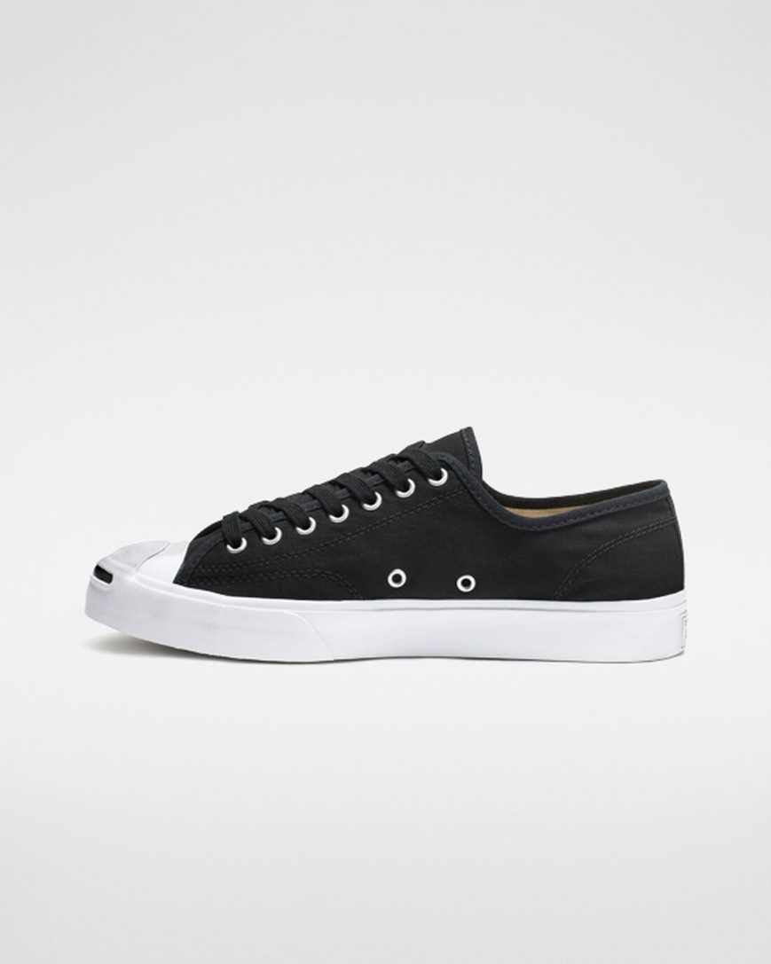 Converse Jack Purcell Canvas Lave Sko Dame Svarte Hvite Svarte | 264NLATUW