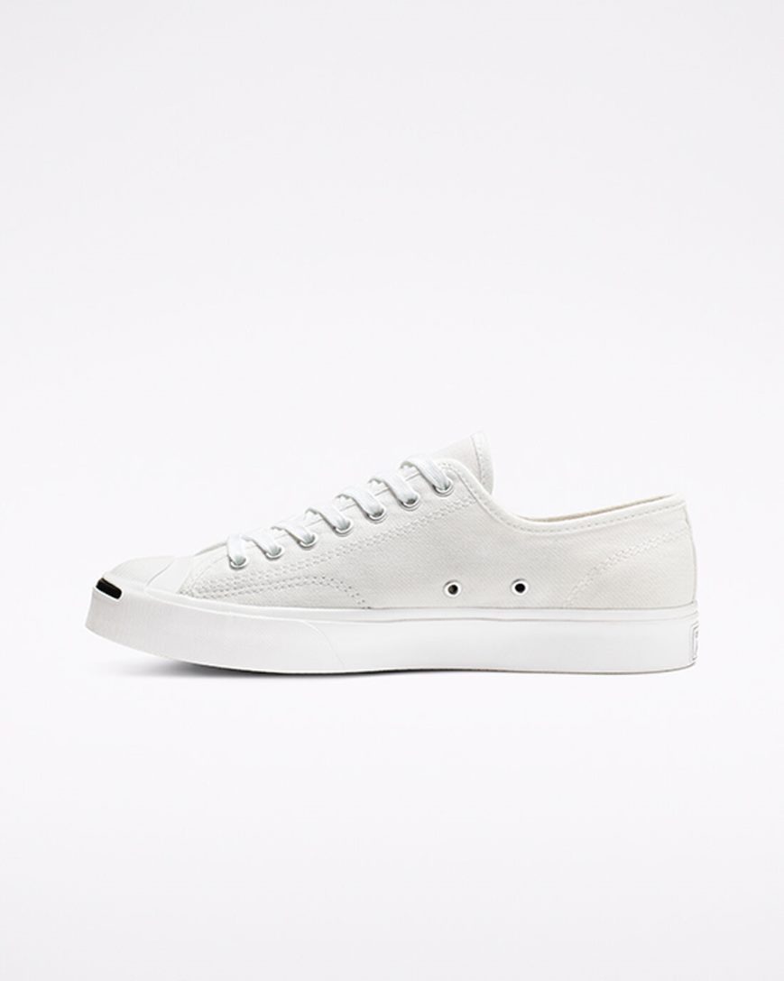 Converse Jack Purcell Canvas Lave Sko Dame Hvite Svarte | 749WUPHGC