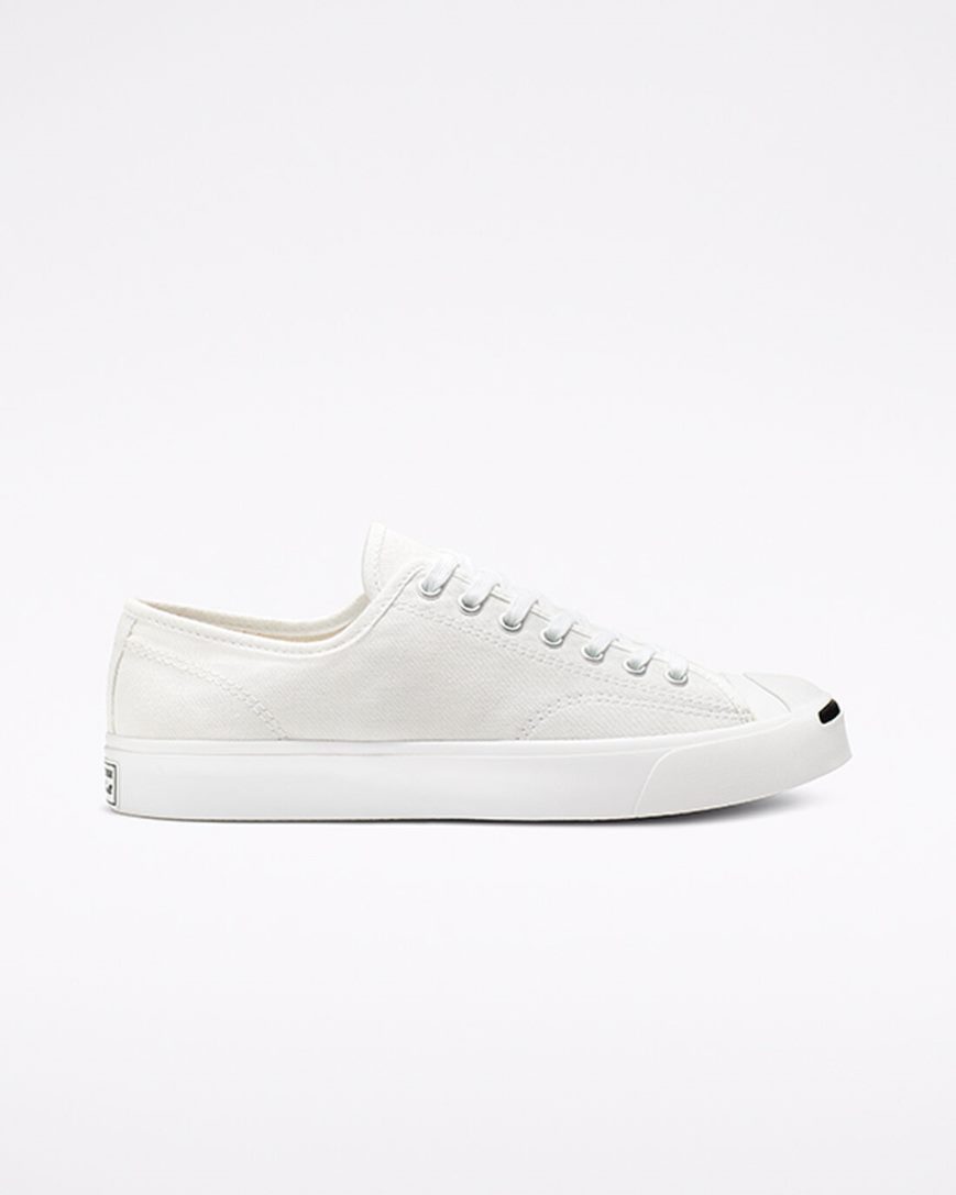 Converse Jack Purcell Canvas Lave Sko Dame Hvite Svarte | 749WUPHGC