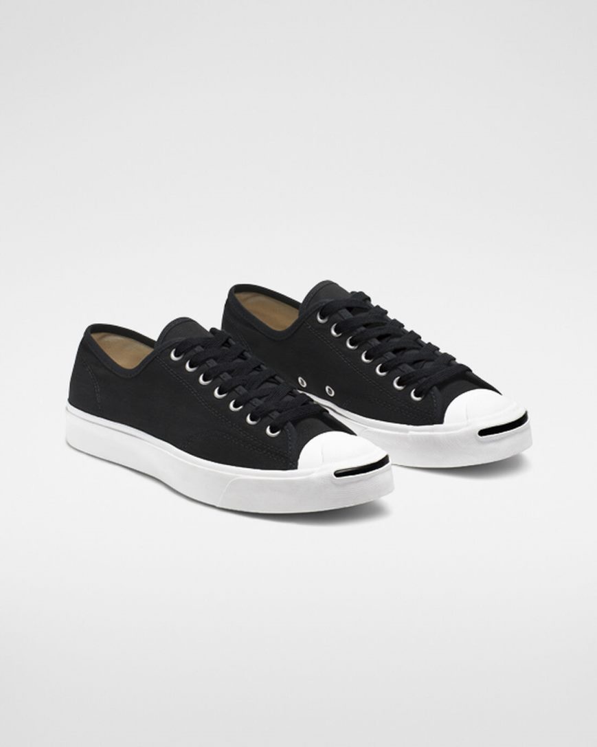 Converse Jack Purcell Canvas Lave Sko Herre Svarte Hvite Svarte | 823JPSGBD