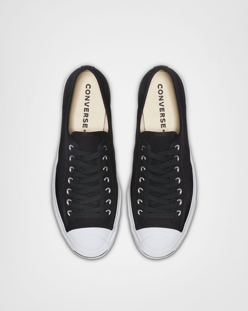 Converse Jack Purcell Canvas Lave Sko Herre Svarte Hvite Svarte | 823JPSGBD