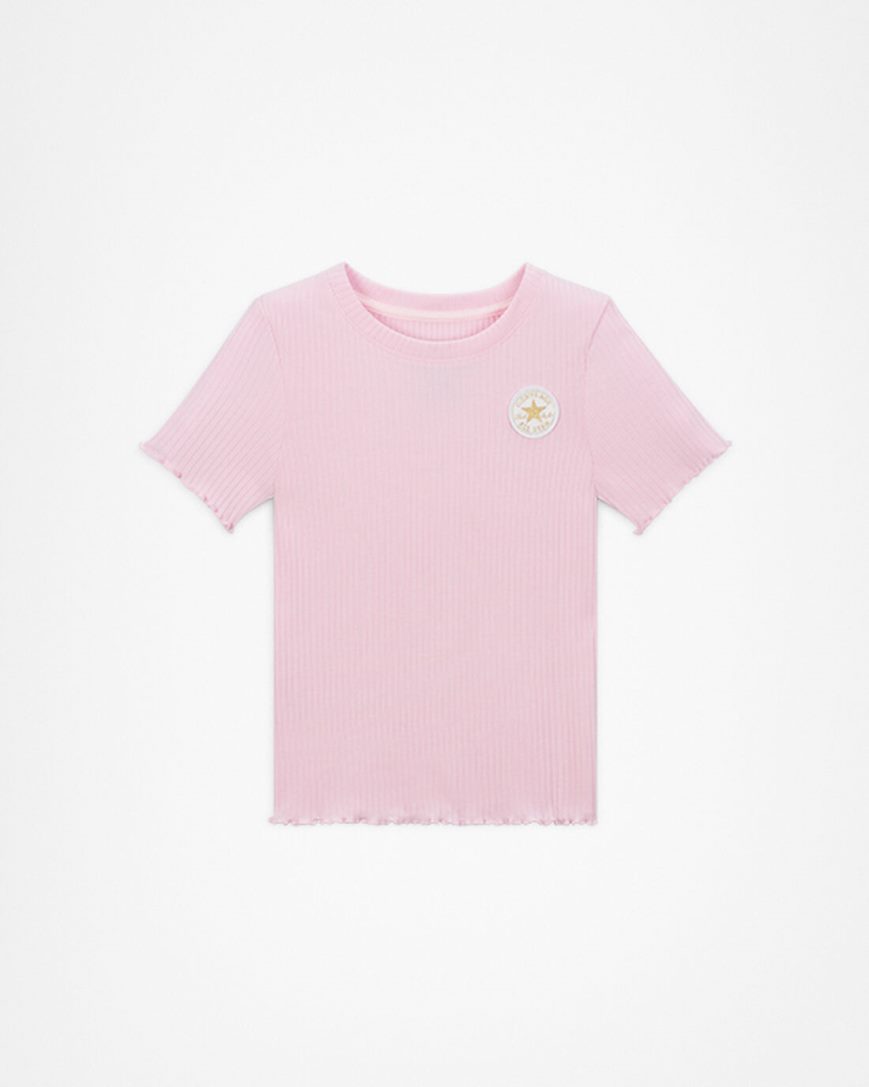 Converse Kort Sleeve Ribbet Baby Doll T-Shirts Jente Rosa | 912KTUGJN