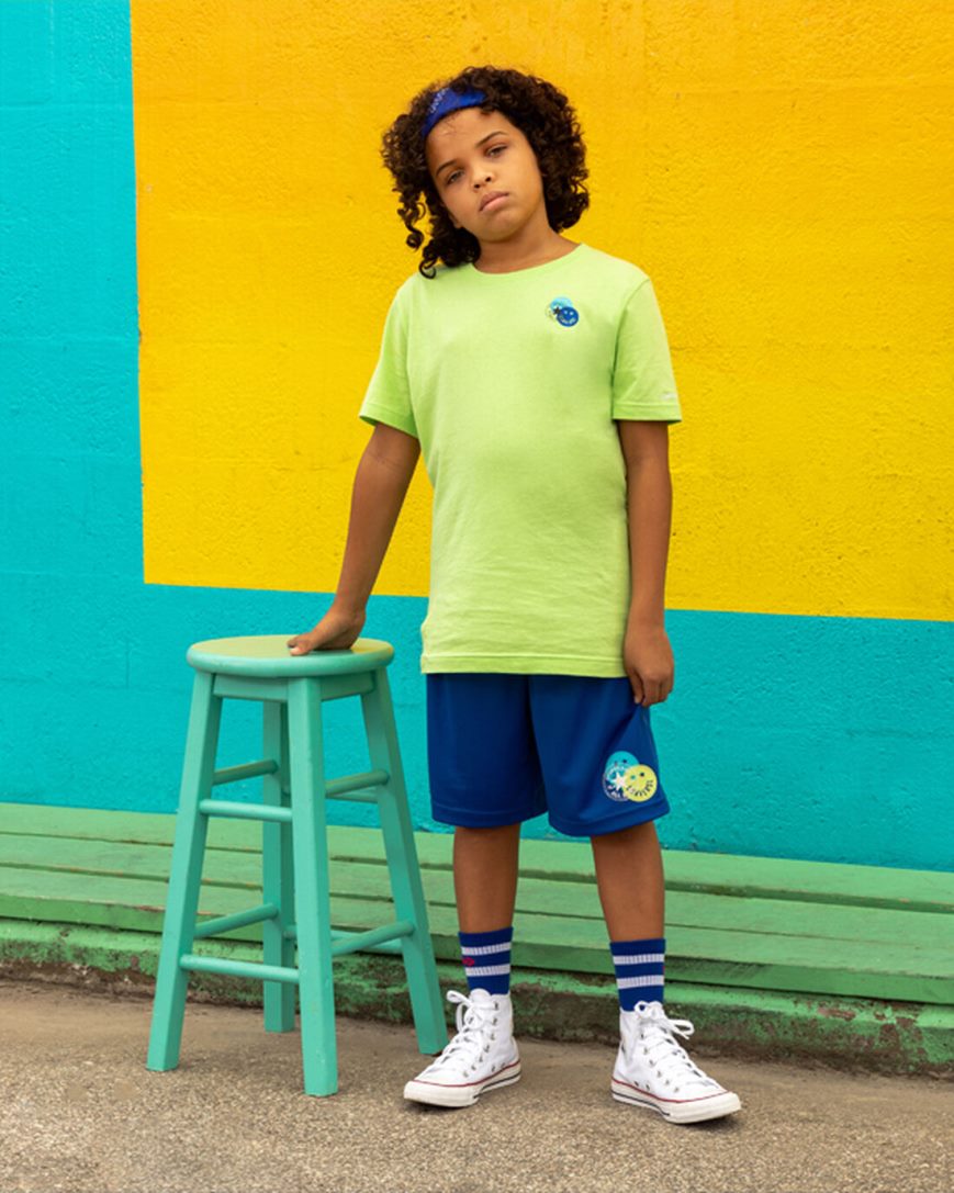 Converse Logo Smiley Mesh Shorts Gutt Kongeblå | 895BSYMPJ