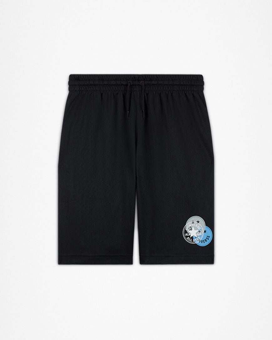 Converse Logo Smiley Mesh Shorts Gutt Svarte | 018SPZRON