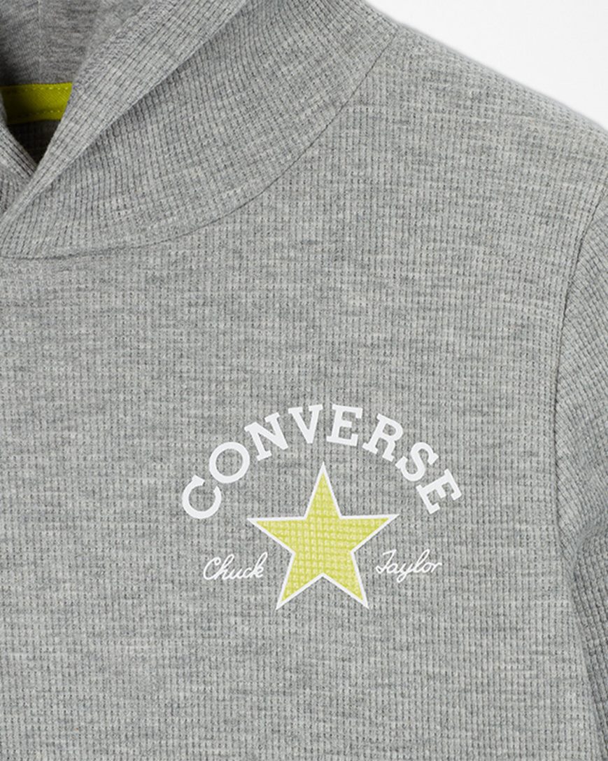Converse Long Sleeve Waffle Hettegensere Gutt Grå | 297ZYWPFA