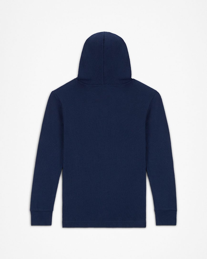 Converse Long Sleeve Waffle Hettegensere Gutt Marineblå | 964DFGCLZ