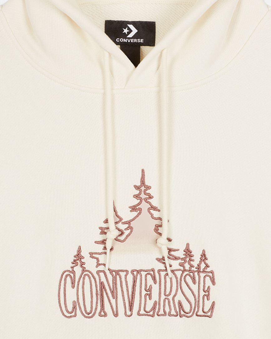 Converse Loose Fit Grafiske Hettegensere Dame Beige | 053LKCEDP