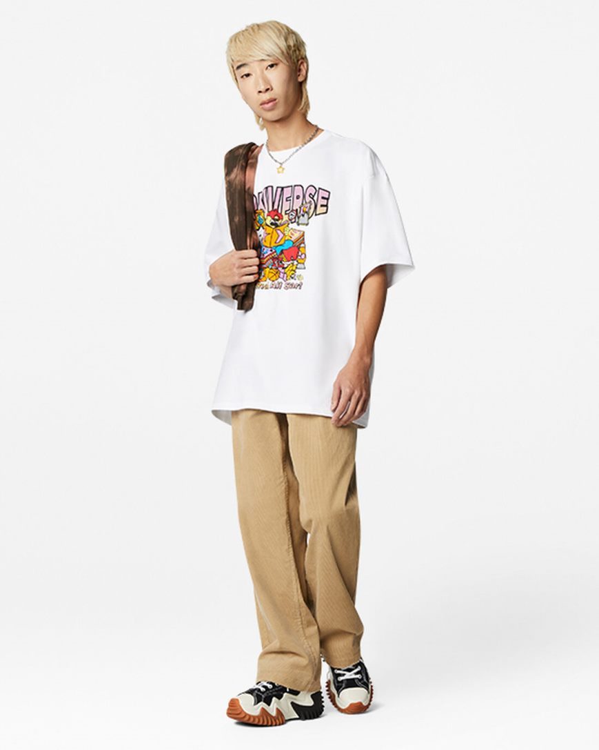 Converse Novelty Store Grafiske T-Shirts Herre Hvite | 694RAYSKE