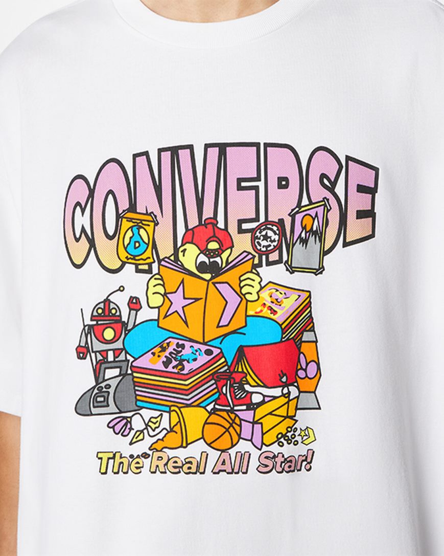 Converse Novelty Store Grafiske T-Shirts Herre Hvite | 694RAYSKE
