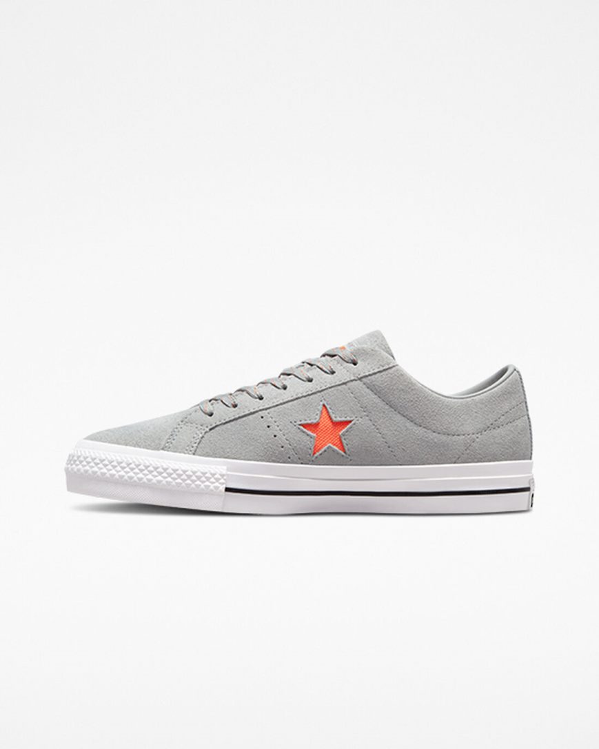 Converse One Star Pro Skatesko Herre Grå Oransje Hvite | 259UFYCXJ