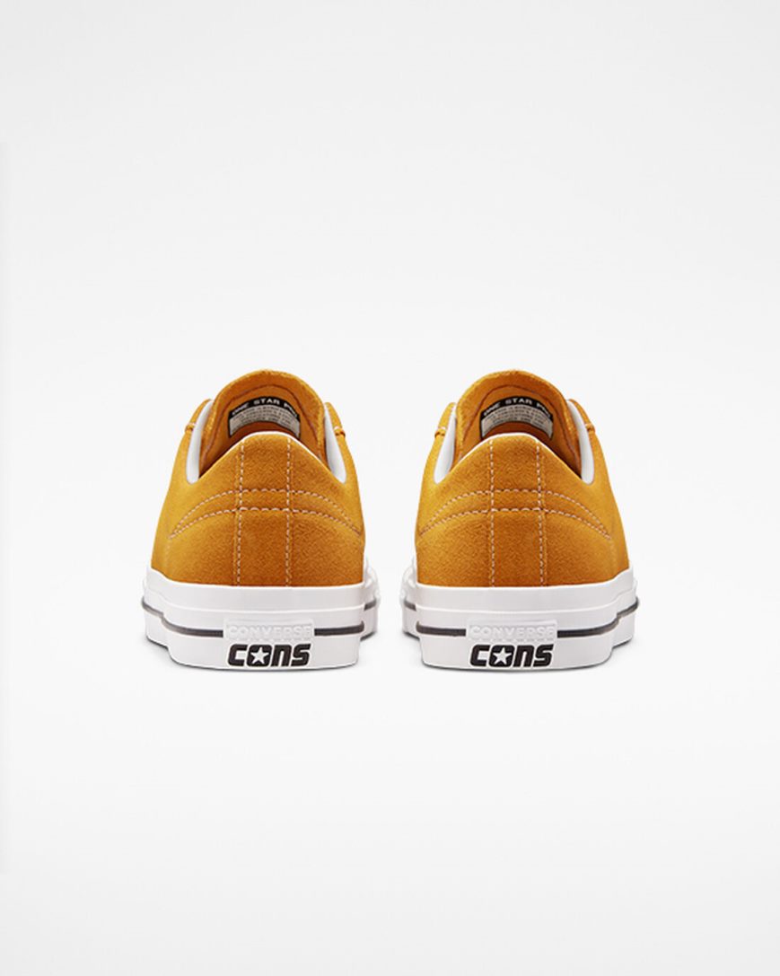 Converse One Star Pro Skatesko Herre Gull Oransje Hvite Svarte | 804WBUFTS