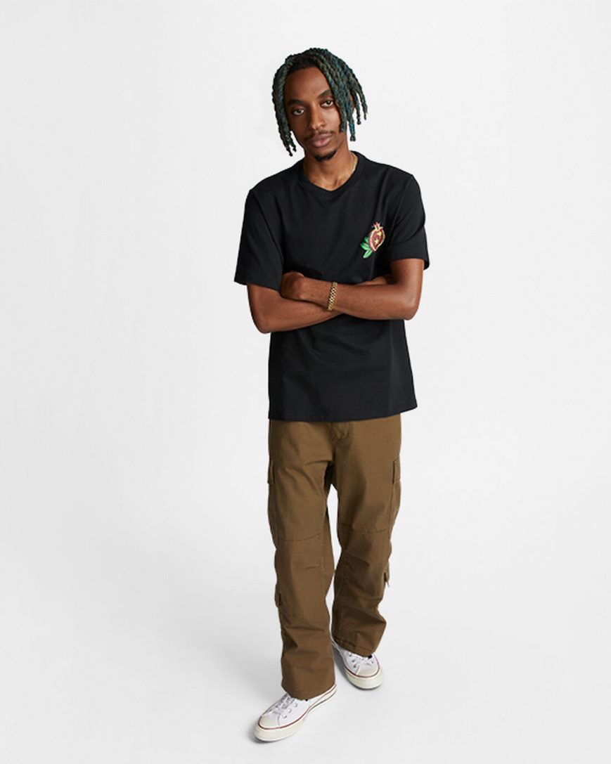 Converse Pomegranate Grafiske T-Shirts Herre Svarte | 971XFLDPH