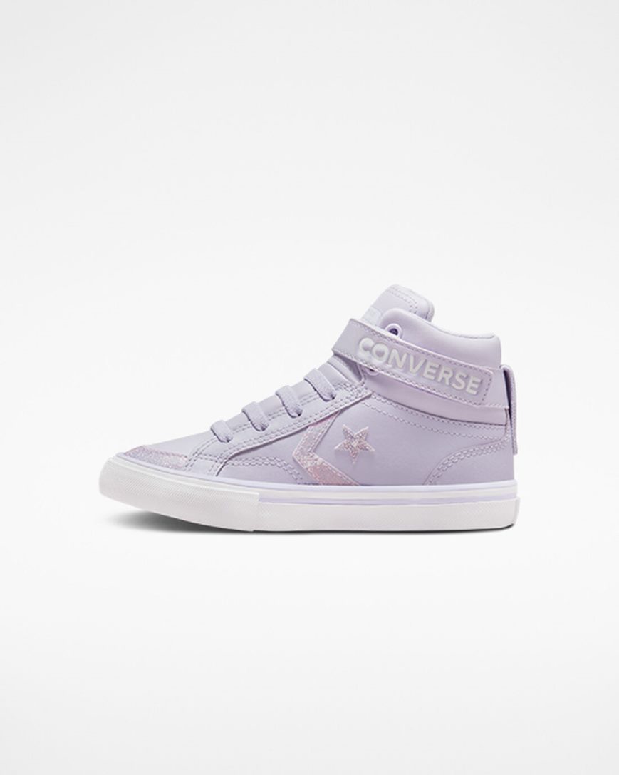 Converse Pro Blaze Reima Easy-On Glitter Høye Sko Jente Lilla Lilla | 295KGUSLO