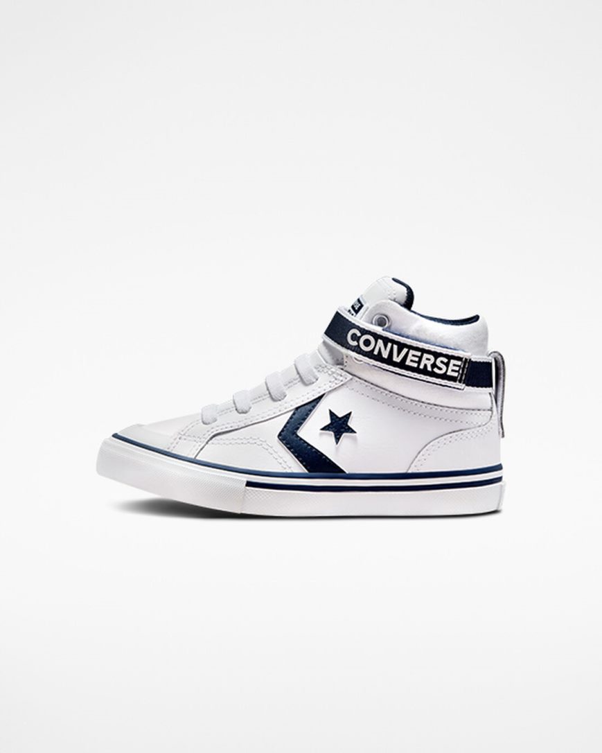 Converse Pro Blaze Reima Easy-On Varsity Club Høye Sko Gutt Hvite Marineblå Hvite | 716HMNVAR