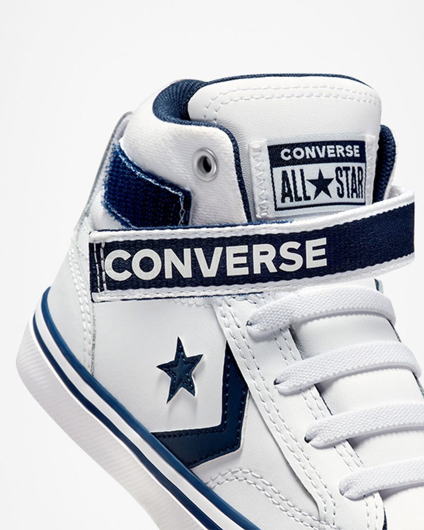 Converse Pro Blaze Reima Easy-On Varsity Club Høye Sko Gutt Hvite Marineblå Hvite | 716HMNVAR