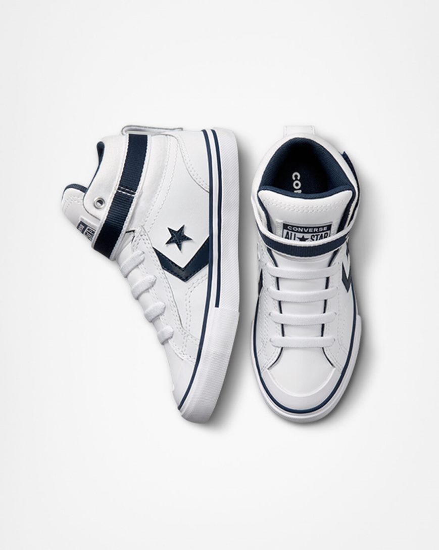 Converse Pro Blaze Reima Easy-On Varsity Club Høye Sko Gutt Hvite Marineblå Hvite | 716HMNVAR