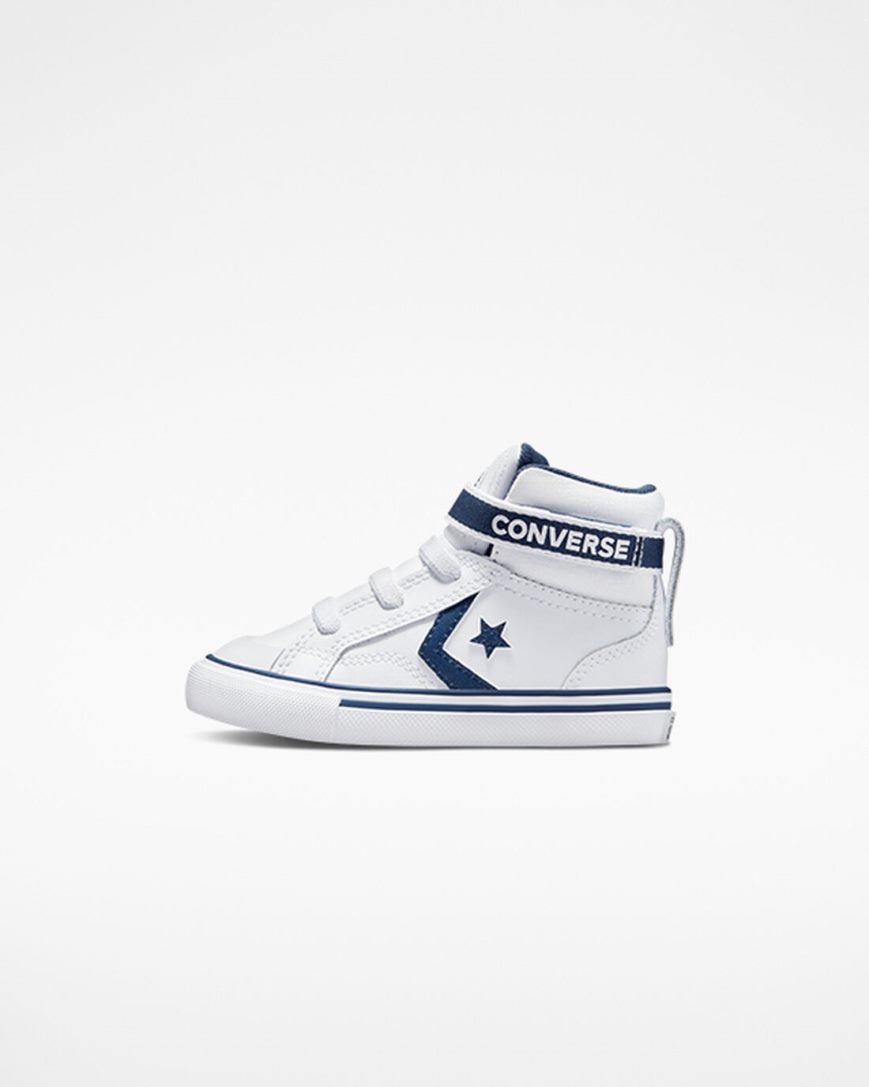Converse Pro Blaze Reima Easy-On Varsity Club Høye Sko Jente Hvite Marineblå Hvite | 951EHXLPC
