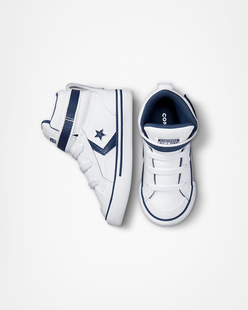 Converse Pro Blaze Reima Easy-On Varsity Club Høye Sko Jente Hvite Marineblå Hvite | 951EHXLPC