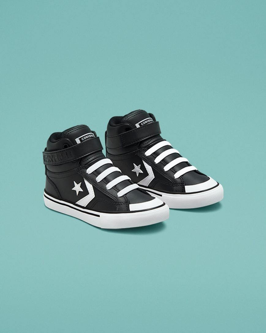 Converse Pro Blaze Reima Lær Høye Sko Gutt Svarte Hvite | 285VIHEYB