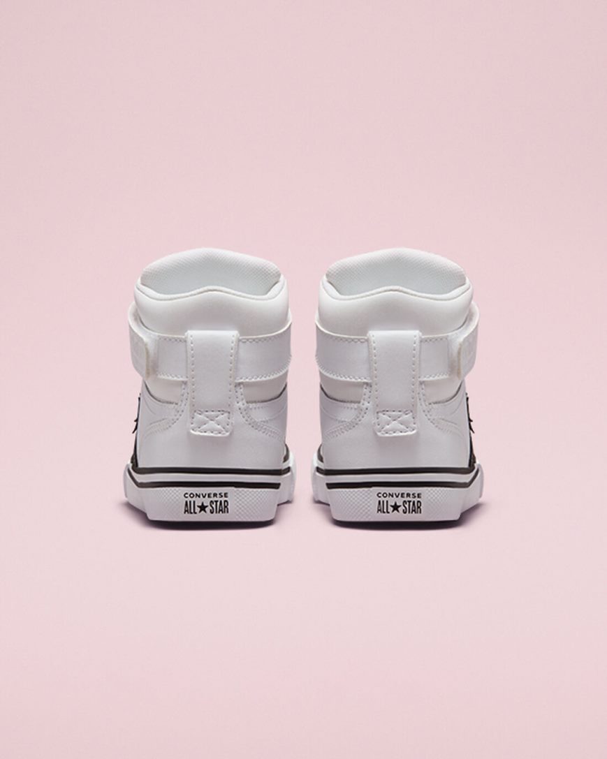 Converse Pro Blaze Reima Lær Høye Sko Gutt Hvite Svarte Hvite | 369NUTXDV