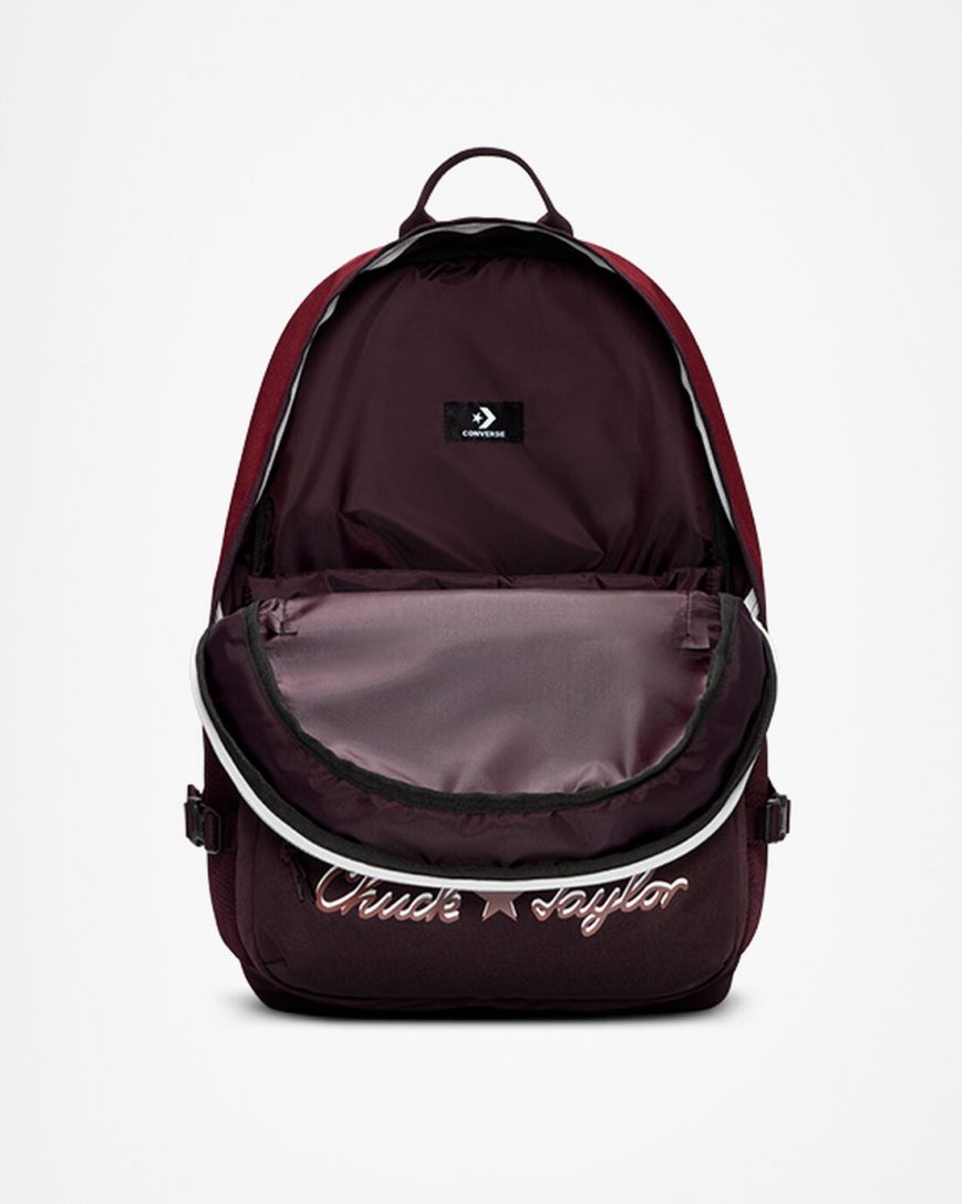 Converse Rett Edge Chuck Taylor Logo Ryggsekk Herre Mørke Rød Svarte Rosa | 380LZMPHN
