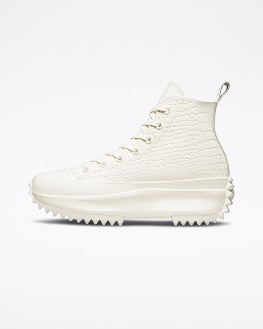 Converse Run Star Hike Croco Embossed Høye Platform Sko Dame Beige | 743OVYAFU